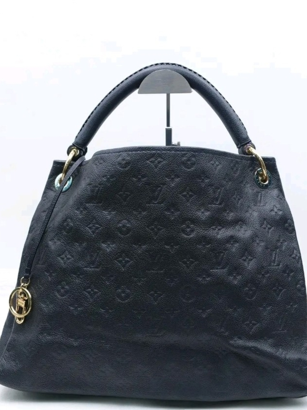 NavY blue LV Embossed Monogram Leather Top-Handle Bag